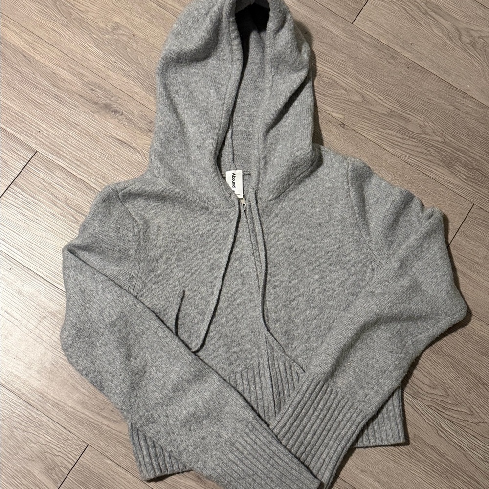 Stylish grey hoodie sweater